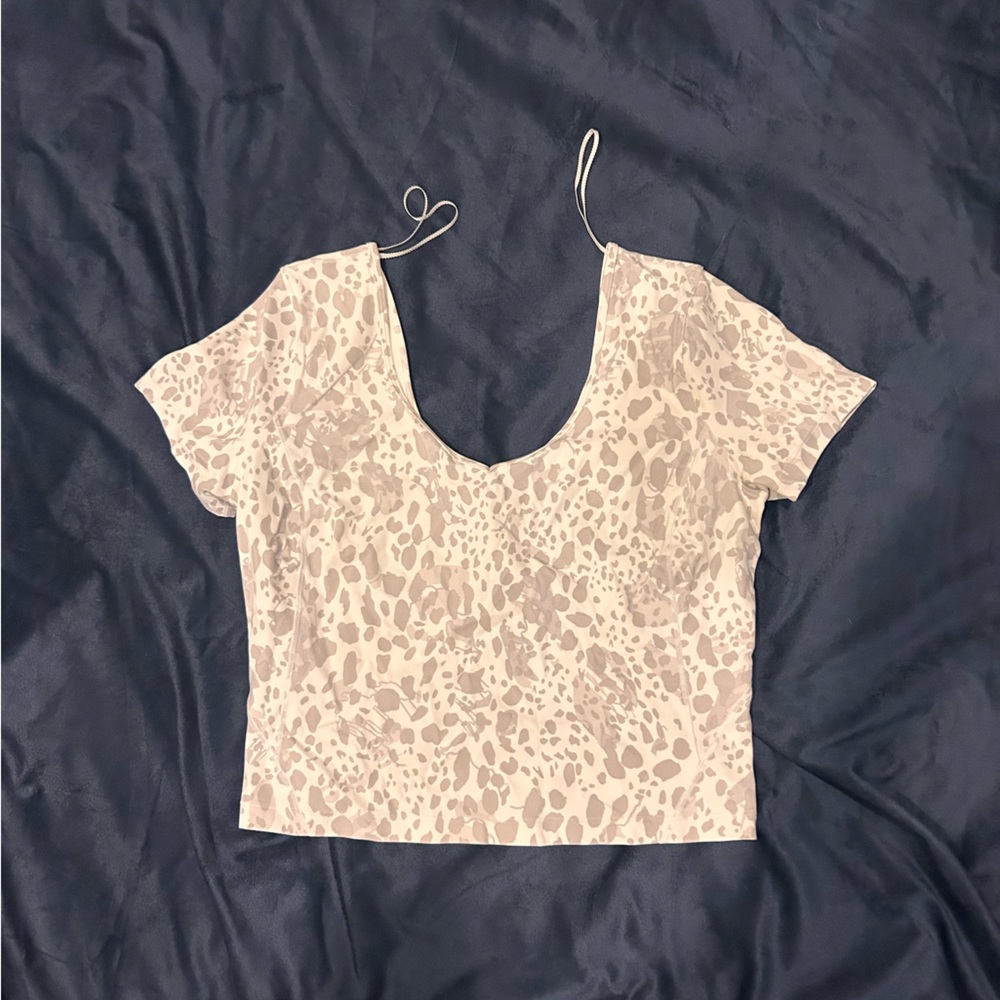 Lululemon Align Tee size 10. cheetah camo antique white multi. Brand New W/O tag
